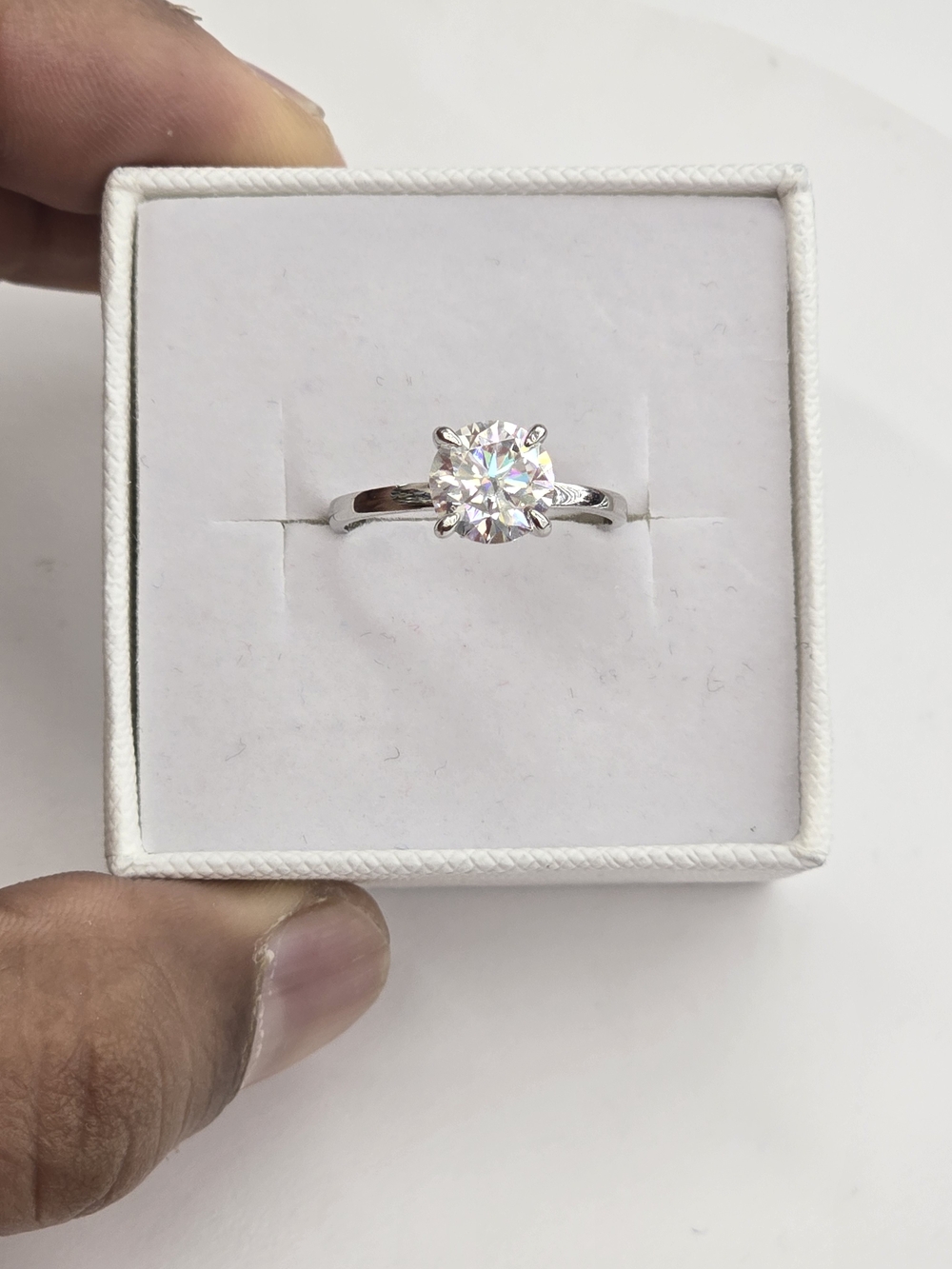 925 Sterling Silver Moissanite Diamond Solitaire Ring For Women